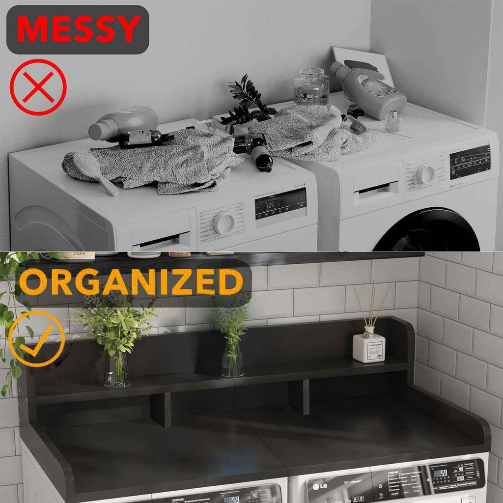 Elevate Your Laundry Space with Our Washer Dryer Countertop Shelf - Nook & Nest