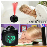 LED Projection Alarm Clock with Digital Display - Nook & Nest