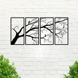 4-Panel Iron Branch and Bird Wall Art - Nook & Nest