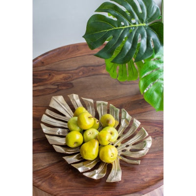 18.9x13.4x1.4 Gold Monstera Leaf Wall Decor - Nook & Nest