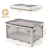 Foldable Storage Bin with Lock & Wheels – 70 Qt, Multiple Access Doors - Nook & Nest
