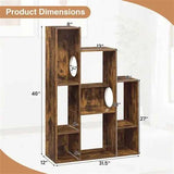 Cat Climbing Bookshelf – 8-Compartment Storage Tower, 2 Round Cat Open - Nook & Nest