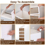 Foldable Storage Bins with Wheels – 4-Pack, Magnetic Door, 360° Wheels - Nook & Nest