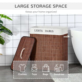 Collapsible Bamboo Laundry Hamper with Lid – 2-Section, 26.4 Gal, Remo - Nook & Nest