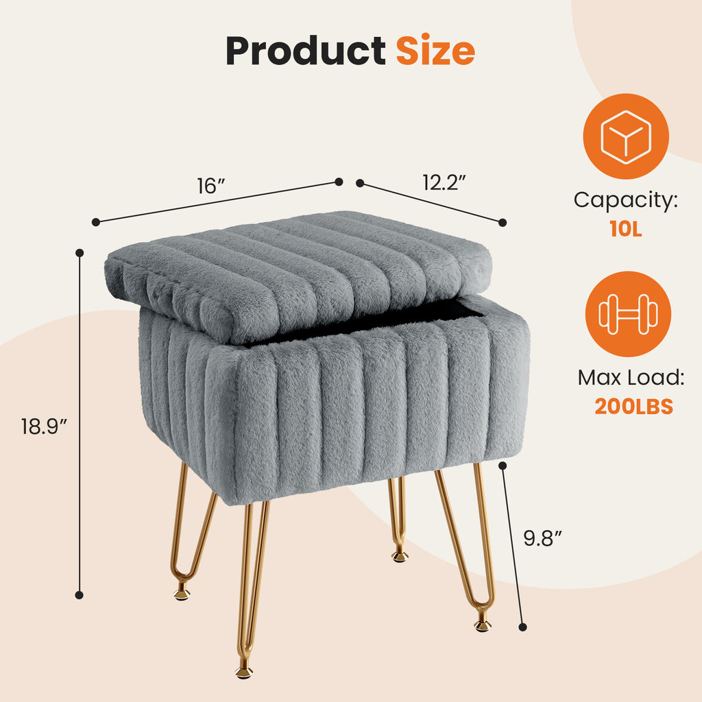 Dressing Stool And Chair With Storage Space - Nook & Nest