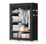 Portable Wardrobe Closet Organizer – Full Zip Cover, Hanging Rod, No-T - Nook & Nest