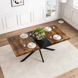 Retro Rectangular Dining Table with Storage Box - Nook & Nest