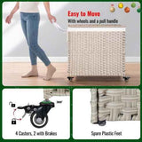 Large Laundry Hamper with Lid – 160L, PE Rattan, Wheeled, 2 Canvas Bag - Nook & Nest