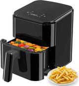 Compact Digital Air Fryer – 3 QT, 800W, 160–400°F, 8 Presets, 360° Cir - Nook & Nest