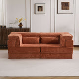 Orange Modular Floor Sofa, Configurable Sectional - Nook & Nest