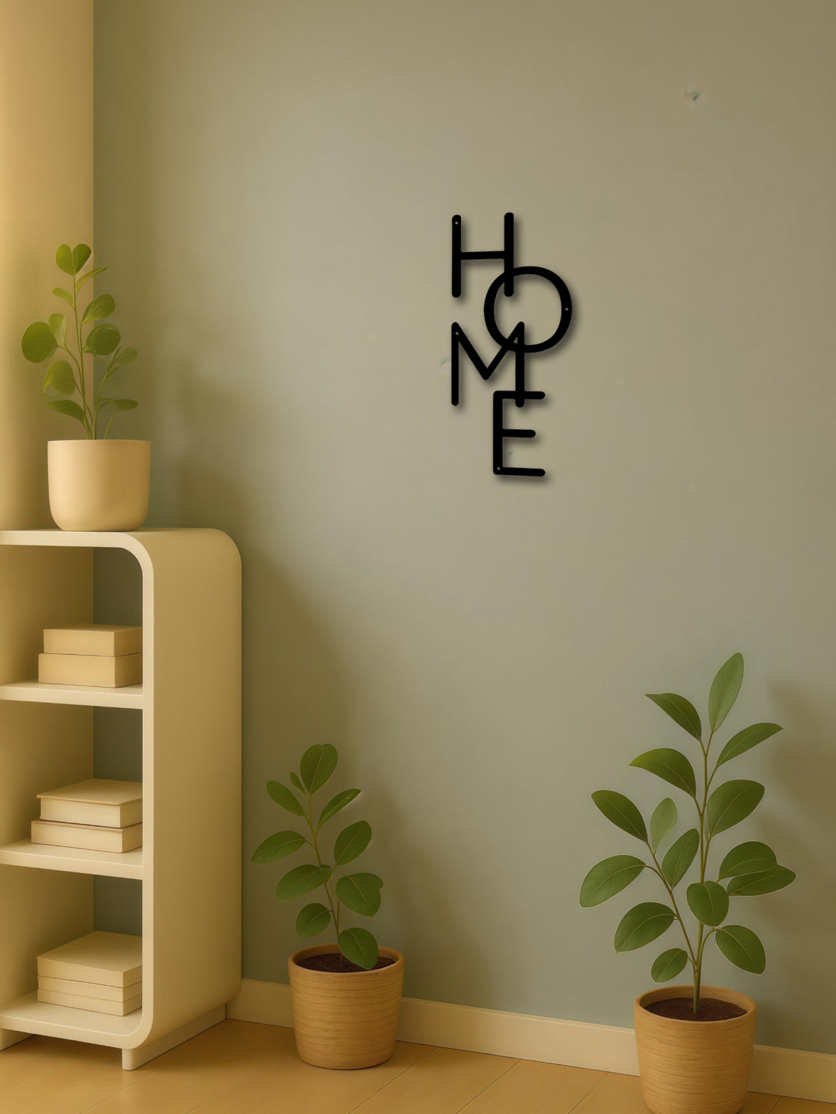 Metal Wall Decor HOME Sign - Unique Wall Art for Bedroom Decoration & Thoughtful Gifts - Nook & Nest
