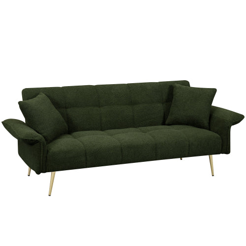 70.1 Inches Futon Sofa Bed, Convertible Double Sofa Bed With Folding Armrests For Living Rooms And Small Spaces - Nook & Nest