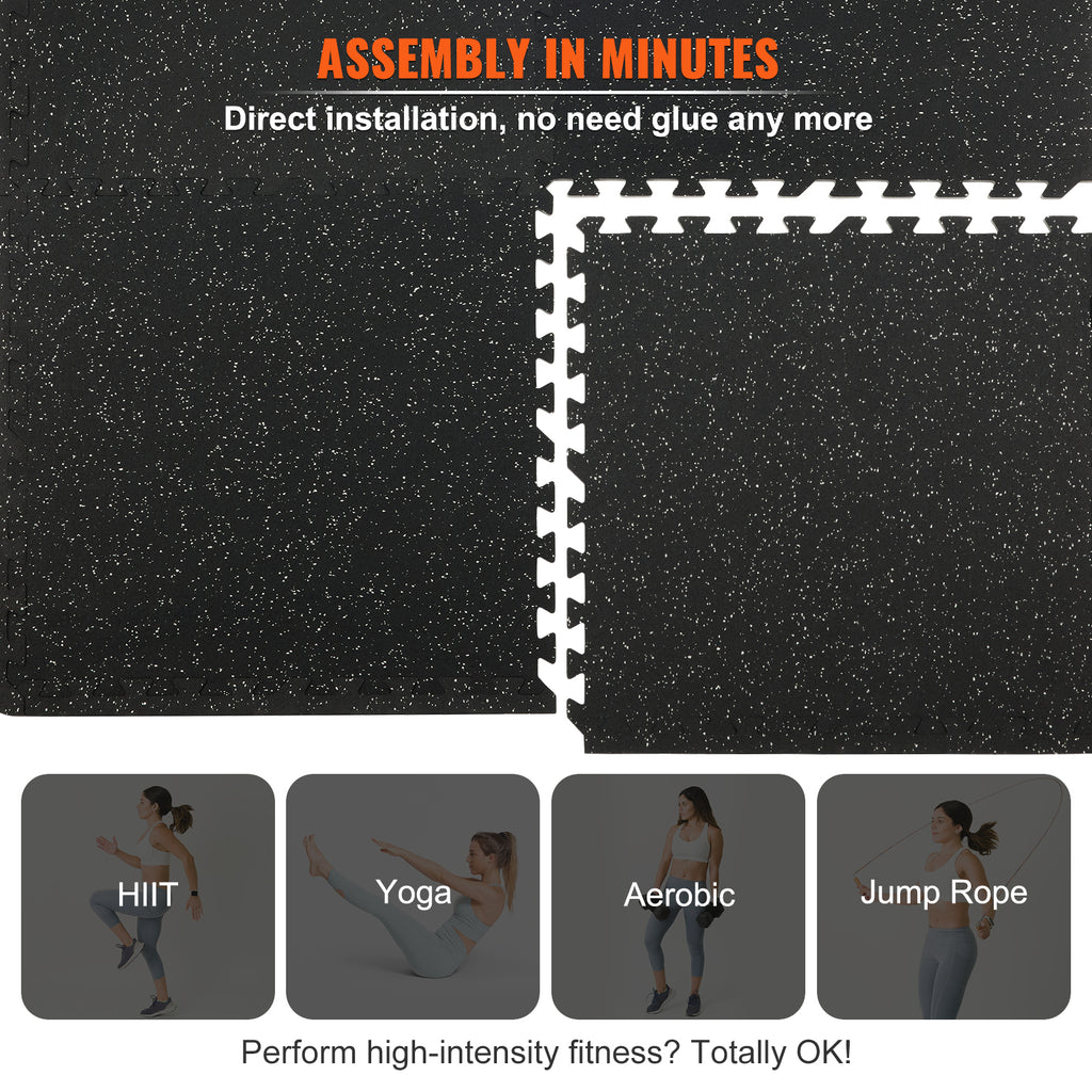 25 PCS Thick Gym Floor Mats, EVA Foam & Rubber Top Interlocking Workout Floor Mats With. Ft Coverage, Waterproof Exercise Puzzle Flooring For Gym, Home, Garage, Basement - Nook & Nest