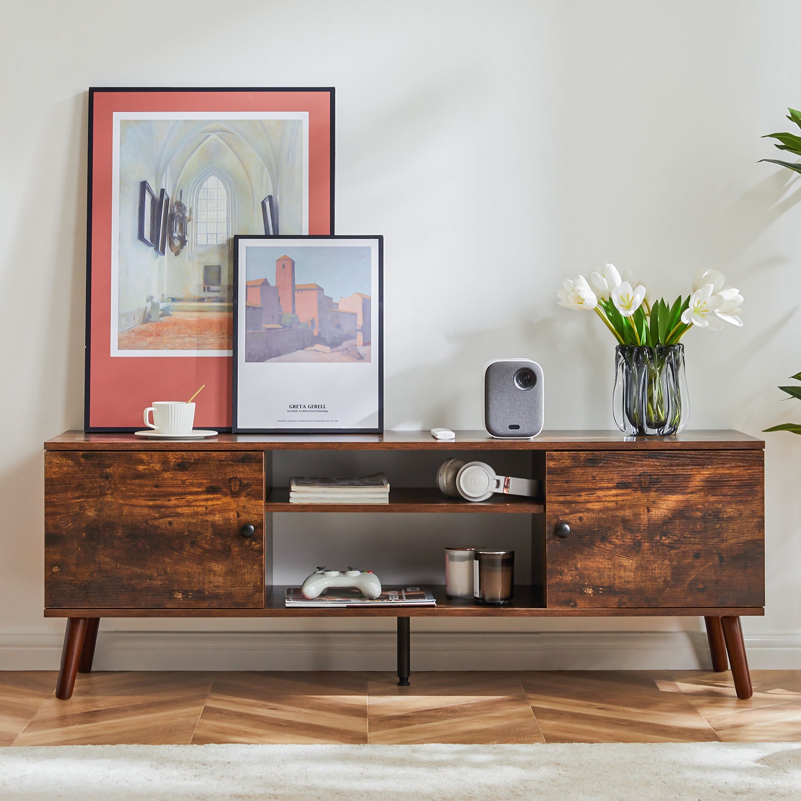 Modern TV Cabinet with Storage, Suitable For Home Living Room Office TV Cabinet - Nook & Nest