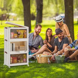 Foldable Storage Bins – 3-Pack, Magnetic Door, 360° Wheels, Clear Pane - Nook & Nest