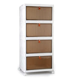 Foldable Storage Bins with Wheels – 4-Pack, Magnetic Door, 360° Wheels - Nook & Nest