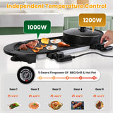 2200W Electric Hot Pot with Grill - Nook & Nest
