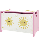 Kids Toy Storage Chest with Safety Hinges – Slow-Close Lid, Flat Lid S - Nook & Nest