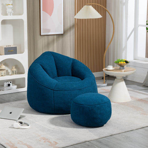 Bedding Bean Bag Sofa Chair High Pressure Foam Bean Bag Chair Material With Padded Foam Padding Compressed Bean Bag With Footrest - Nook & Nest