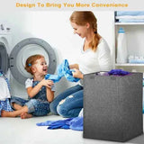 Foldable Laundry Hamper with Lid and Handles - Nook & Nest