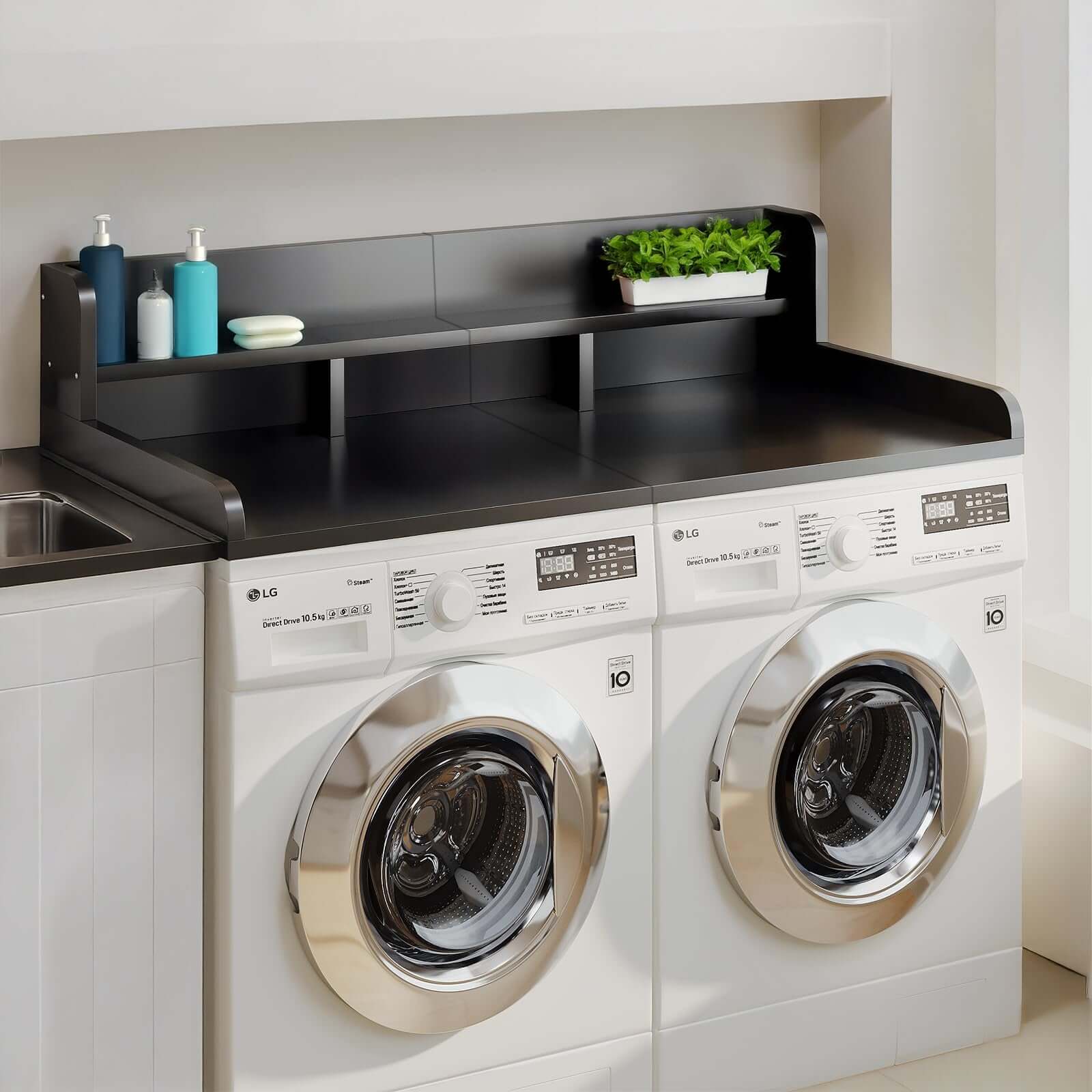 Elevate Your Laundry Space with Our Washer Dryer Countertop Shelf - Nook & Nest