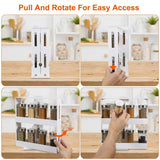 White Swivel Spice Rack Organizer for Kitchen Cabinets - Nook & Nest