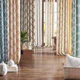 Grommet Curtain Panel – Fretwork Print, 50″×84″, Beige & Grey, Sold In - Nook & Nest