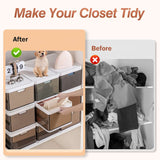 Stackable Storage Bins with Dividers – 3-Pack, Foldable Fabric, Dark B - Nook & Nest