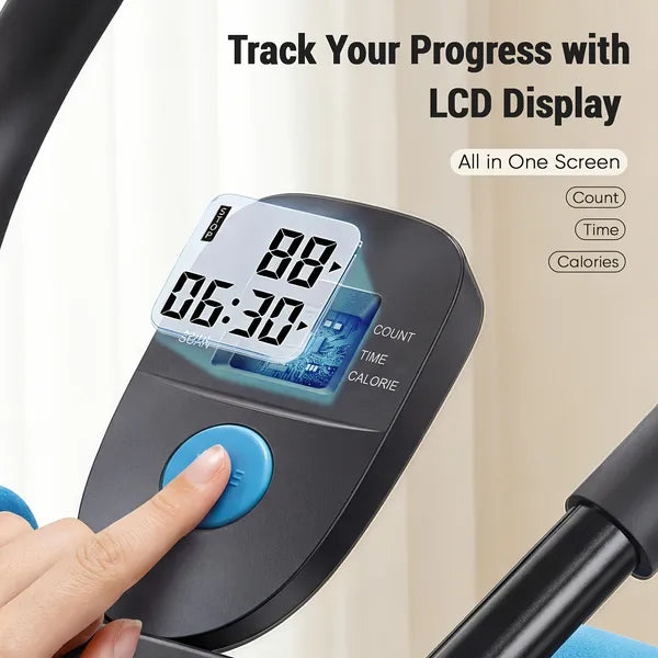 Adjustable Ab Machine For Stomach Workout, Core Workout Equipment For Home Gym, Ab Trainer With 2 Incline & 5 Height Levels, Knee & Elbow Protection, 440LBS, LCD Display, Foldable - Nook & Nest