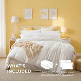King Size White & Pink 3-Piece Duvet Cover Set - Nook & Nest
