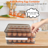 Stackable Egg Holder – Rolling 36-Egg Fridge Organizer with Lid, BPA-F - Nook & Nest