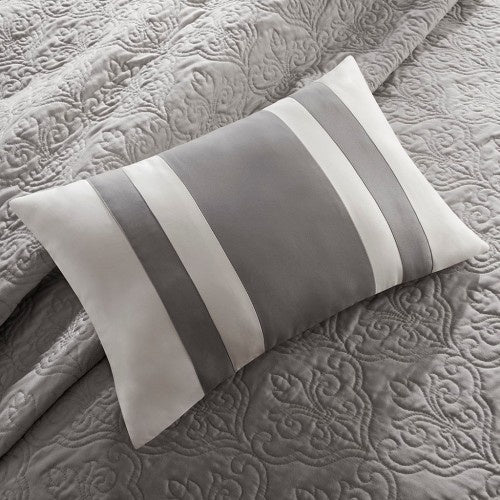 7 Piece Quilt Set With Euro Shams And Throw Pillows Beige FullQueen - Nook & Nest