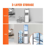 3-Bottle Water Jug Holder Rack – 3-Tier Single Row, Black - Nook & Nest