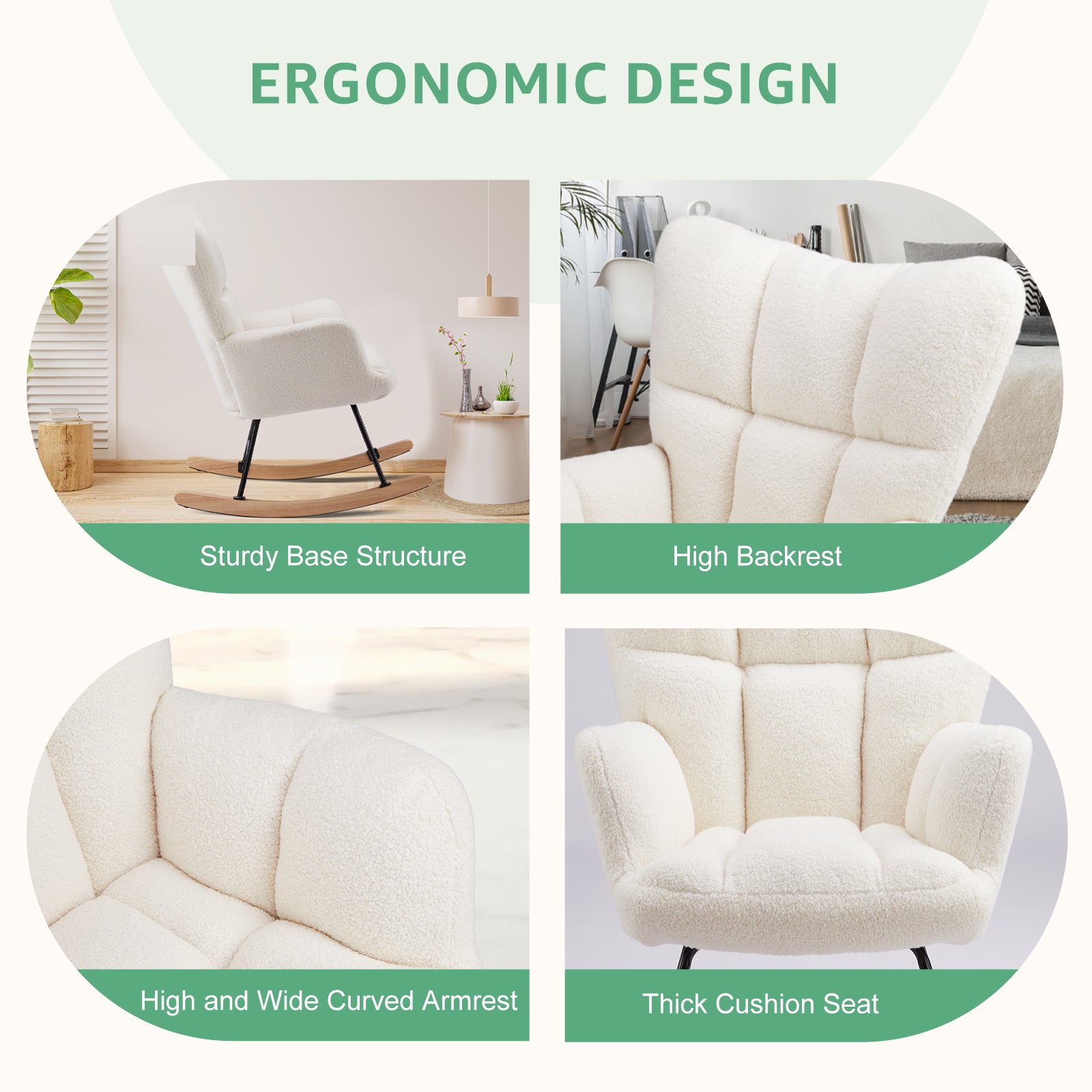 Teddy Fabric Gliding Rocking Chair - Nook & Nest
