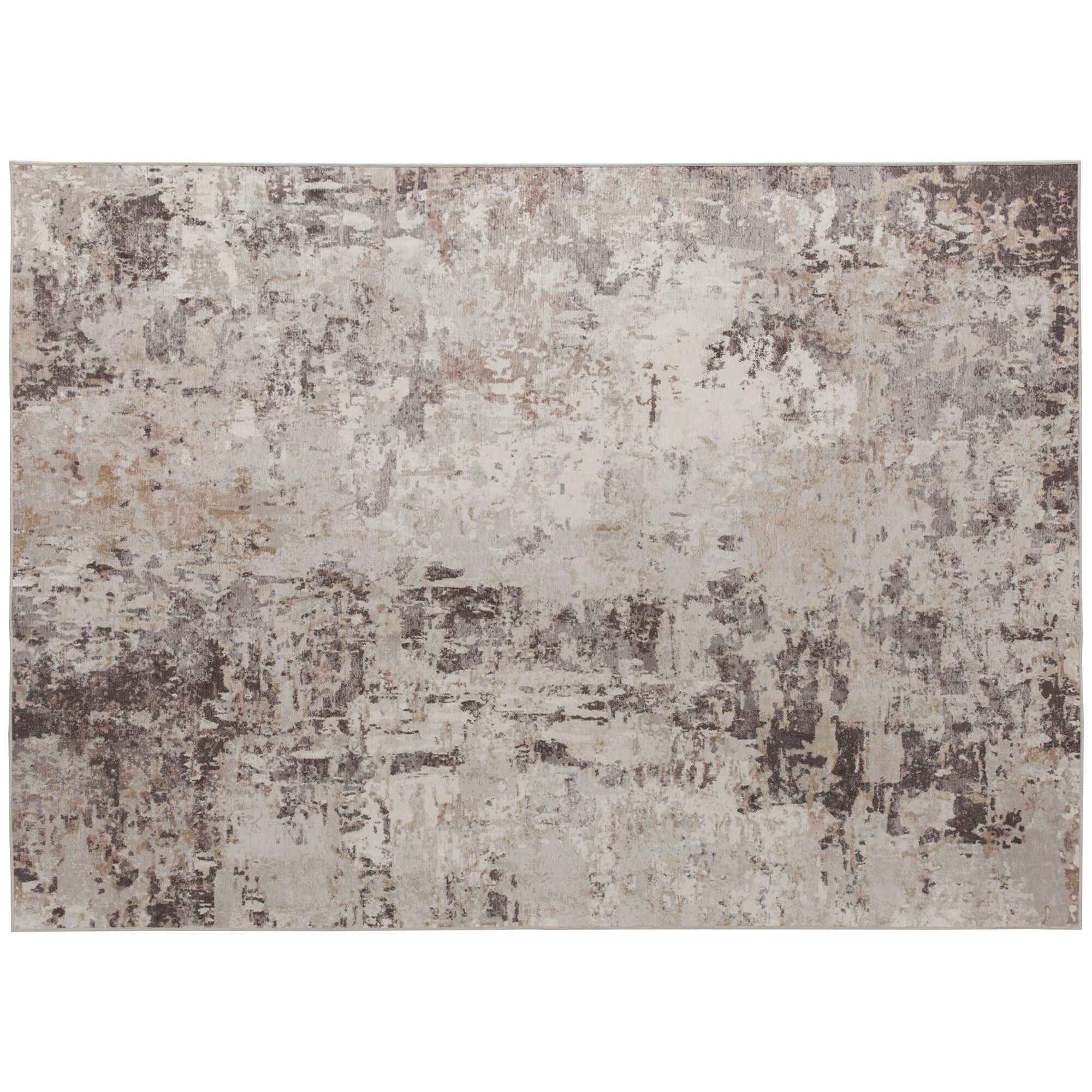 Machine Washable Area Rug 4x6 – Soft, Non-Slip Chenille in Mixed Brown - Nook & Nest