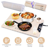 Food Warming Mat 23.6X15.8In 300W Fast Heating Electric Silicone Food Warmer With 14 Temp Levels 10Hrs Timer Settings Roll-Up Portable Hot Plates Heat Pad For Parties Buffet - Nook & Nest