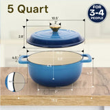 5-Quart Enameled Cast Iron Dutch Oven with Lid - Nook & Nest