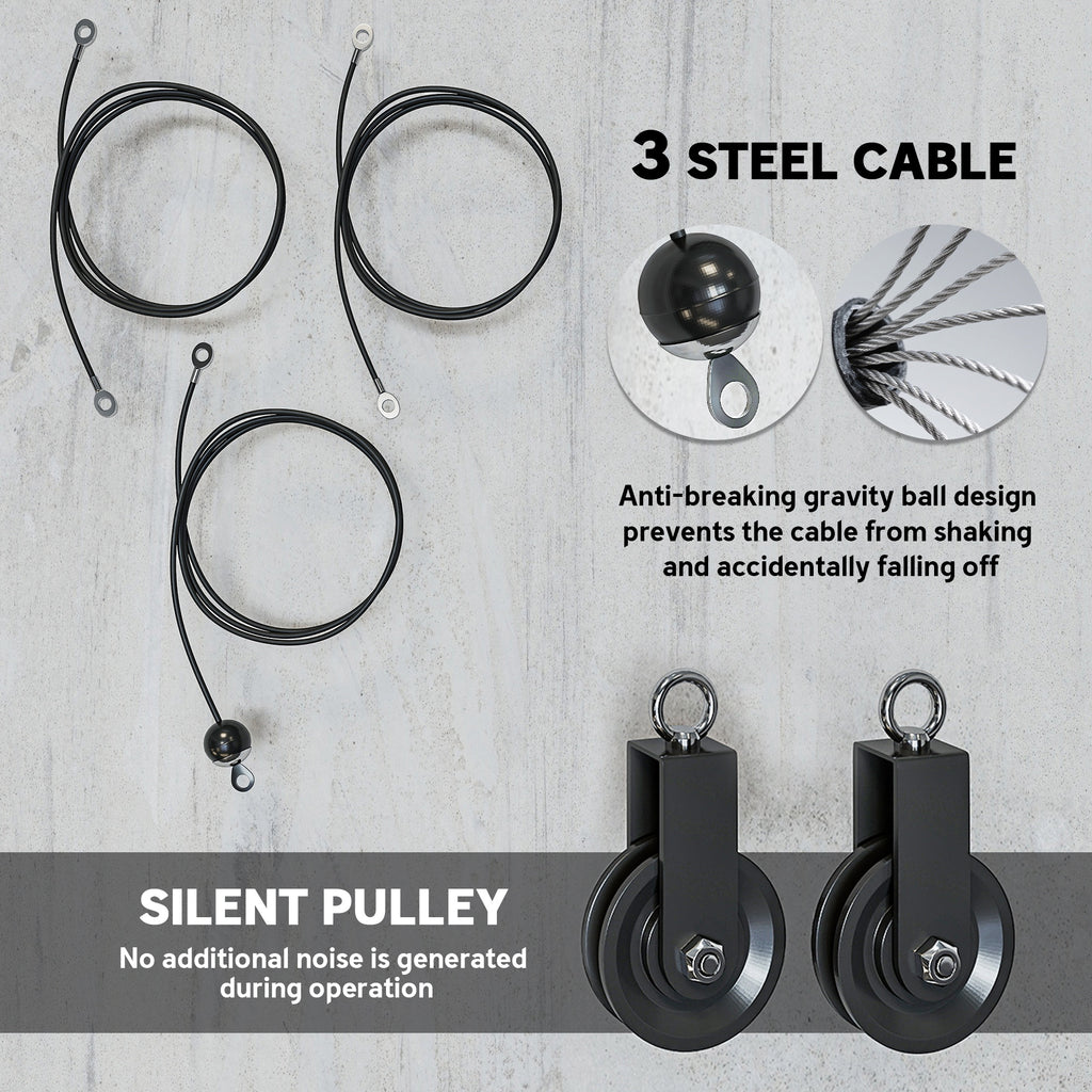 Weight Cable Pulley System for Home Gym with Universal Loading Pin for LAT Pull Down, Biceps Curl Workout, Red - Nook & Nest