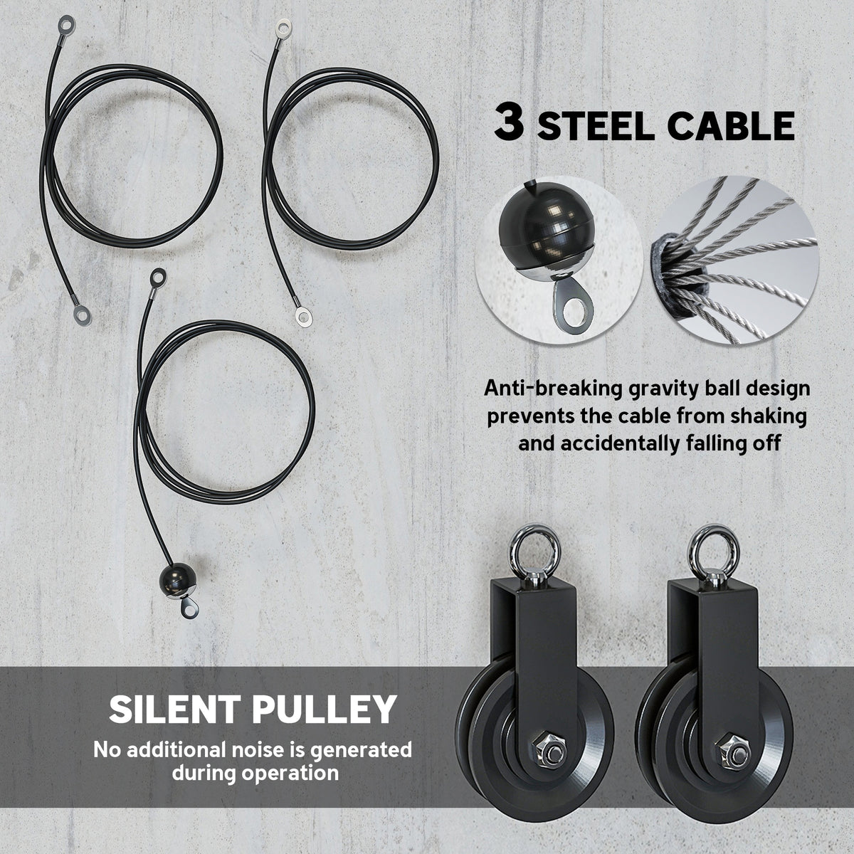 Weight Cable Pulley System for Home Gym with Universal Loading Pin for LAT Pull Down, Biceps Curl Workout, Red - Nook & Nest