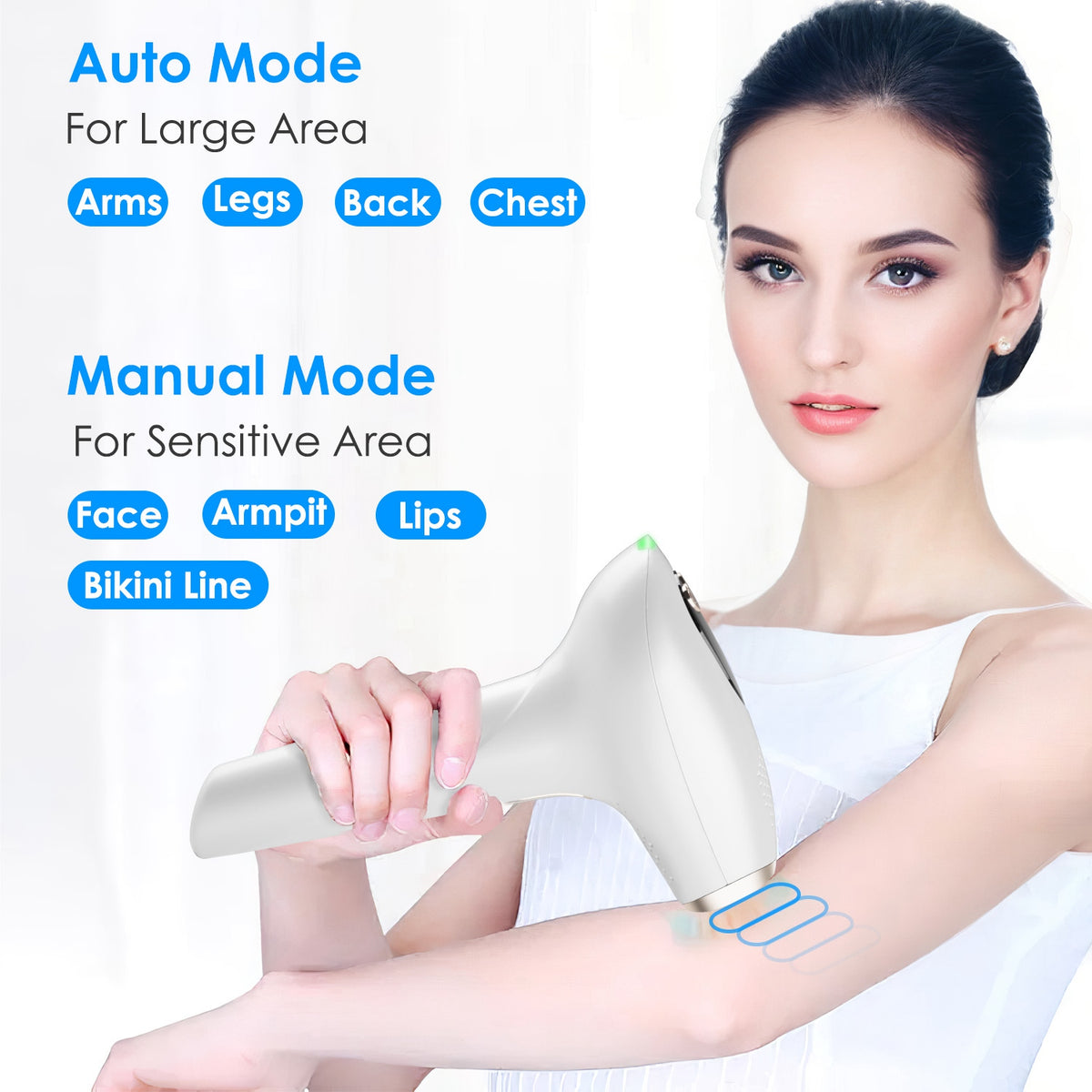 3 In 1 Ice Cooling Laser Hair Removal Device Painless Permanent At-Home IPL Hair Removal With 999,999 Flashes 9 Energy Levels 2 Modes For Armpits Legs Arms Bikini Line - Nook & Nest