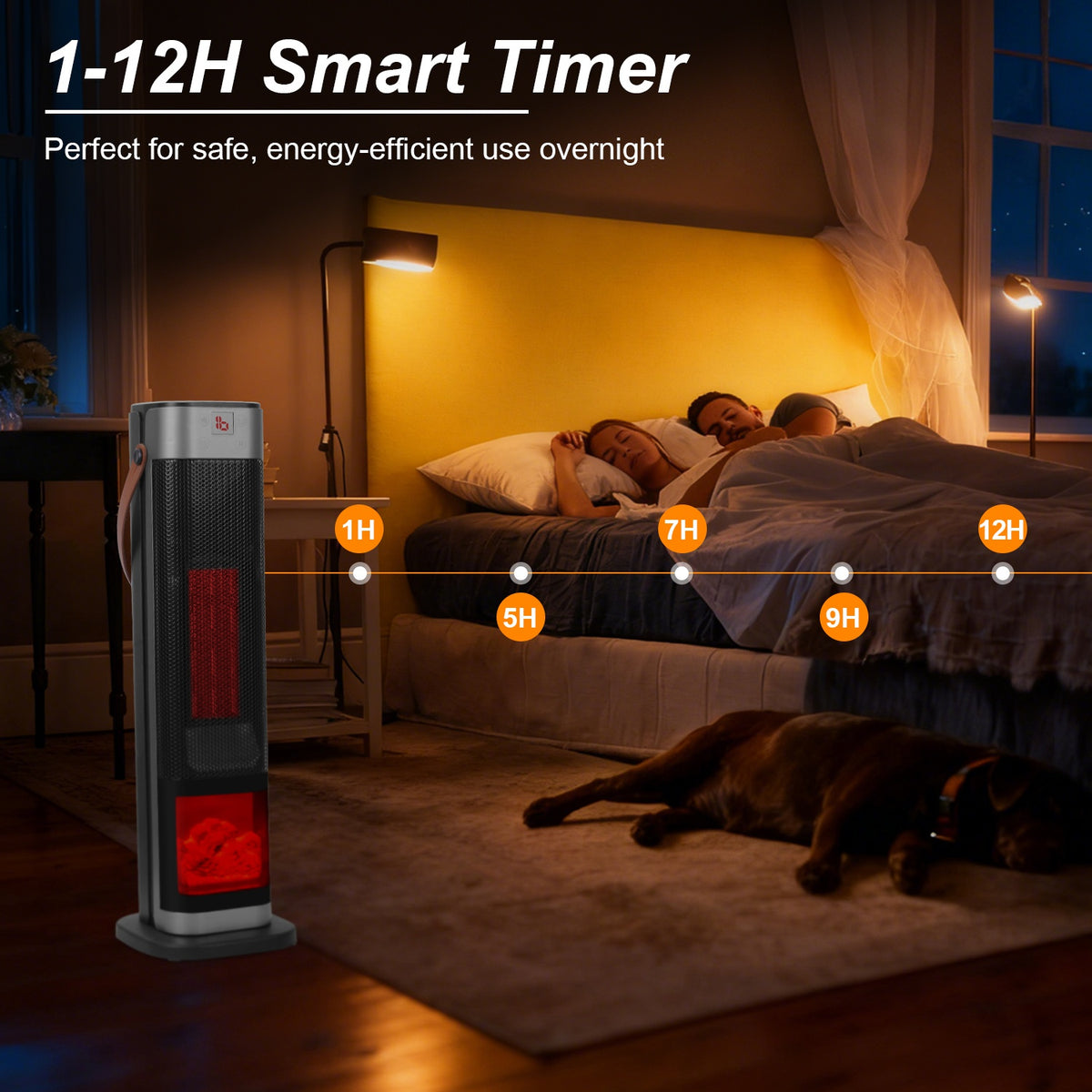 Stay Warm and Cozy with the 1500W Oscillating Ceramic Tower Heater - Nook & Nest