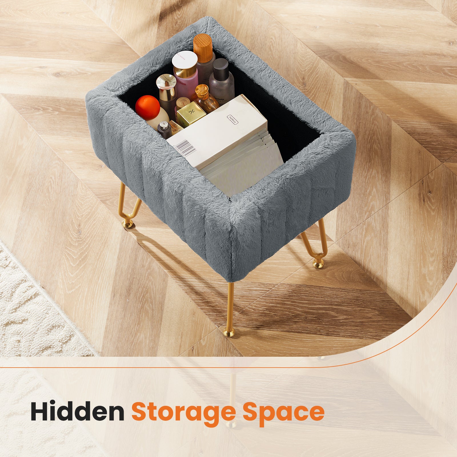 Dressing Stool And Chair With Storage Space - Nook & Nest