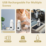 Portable Baby Bottle Warmer, Milk Formula Warmer For Travel With 6 Heating Levels USB Rechargeable Keep Milk Warm For 5 Hours No Bottle Included - Nook & Nest
