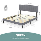 Platform Bed Frame with Padded Headboard and Storage Shelves - Nook & Nest