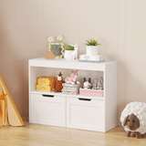Kids Book and Toy Organizer – Rolling Storage Drawers, Book Display Sh - Nook & Nest