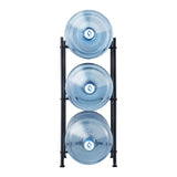 3-Bottle Water Jug Holder Rack – 3-Tier Single Row, Black - Nook & Nest