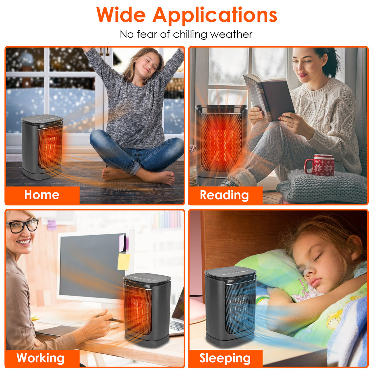 1500W Ceramic Space Heater with Remote and 90° Oscillation - Nook & Nest