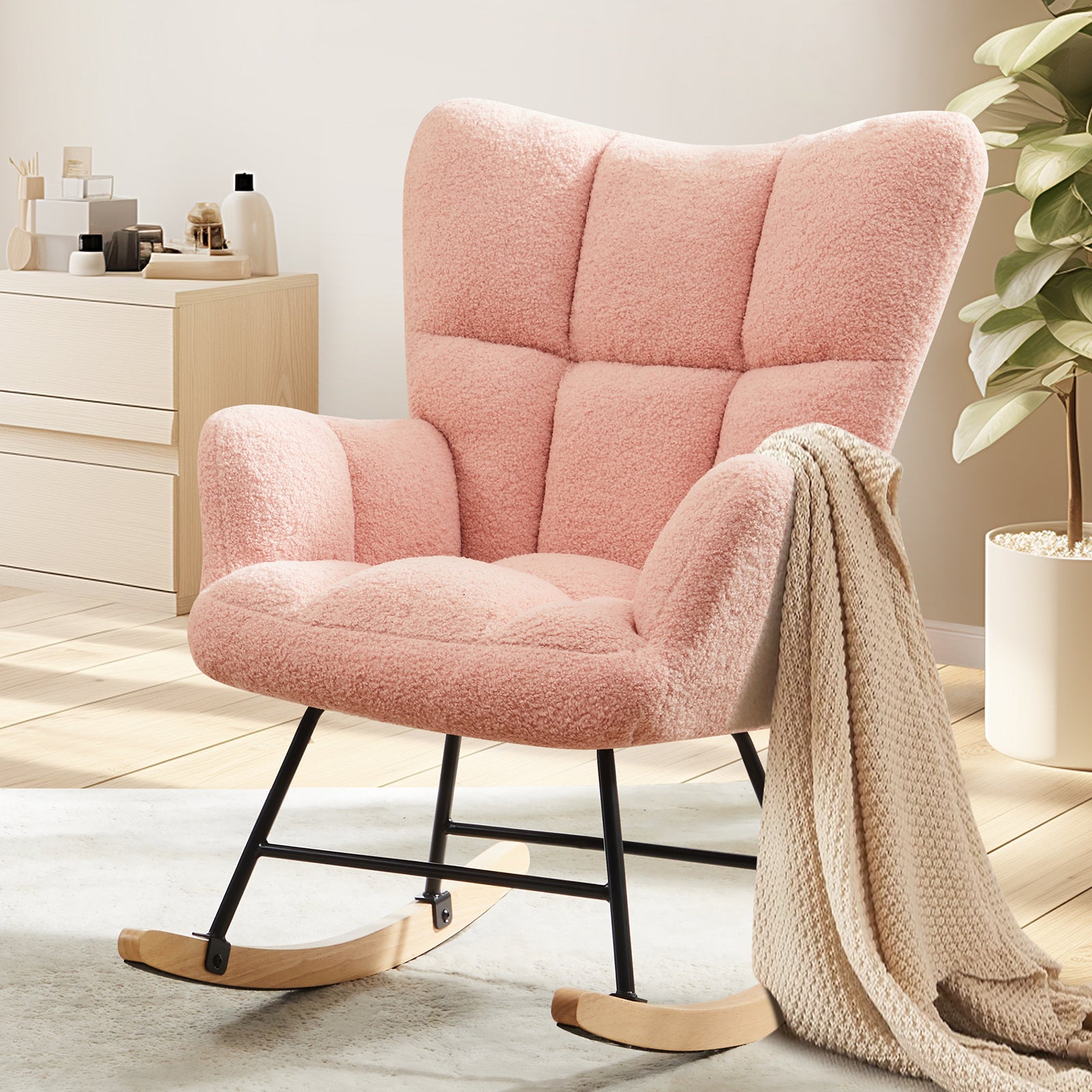 Teddy Fabric Gliding Rocking Chair - Nook & Nest