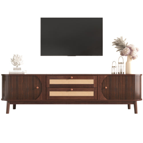 Modern TV Stand For TVs Up To 75'', Farmhouse Media Console, Entertainment Center With Solid Wood Legs, TV Cabinet For Living Room,Home Theatre - Nook & Nest