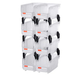 Stackable Storage Bins – 8-Pack, Transparent, Front-Open, Polypropylen - Nook & Nest